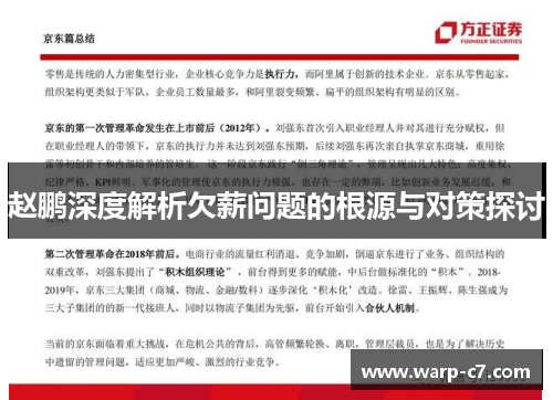 赵鹏深度解析欠薪问题的根源与对策探讨