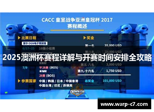 2025澳洲杯赛程详解与开赛时间安排全攻略 2025澳洲杯赛程详解与开赛时间安排全攻略